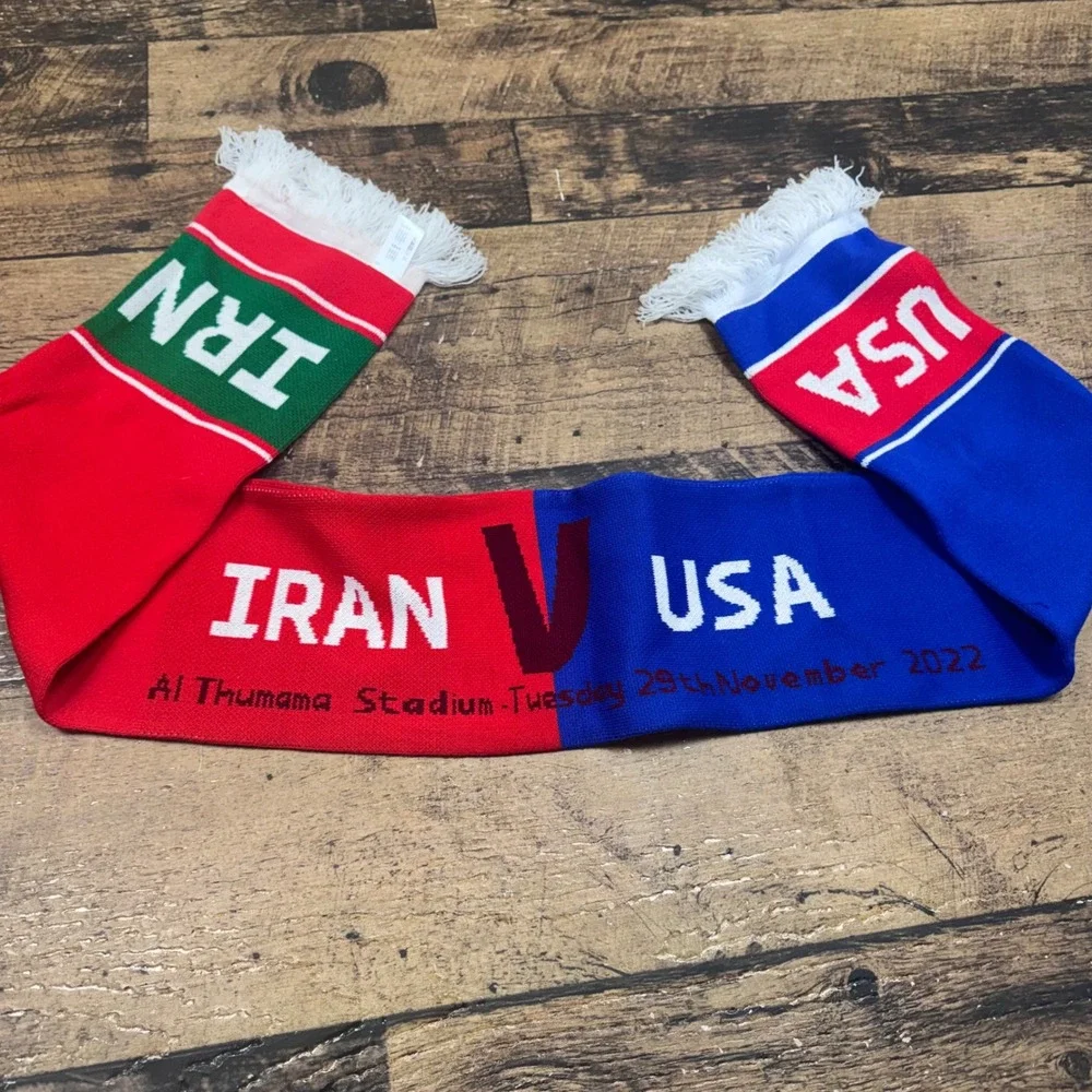 FIFA World Cup Qatar‎ 2022 Beanie and Scarf Set Iran vs USA Fan Soccer Futbal